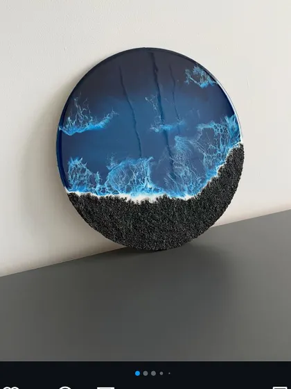 A duplicate of the dark resin art piece, highlighting its modern and sophisticated look.