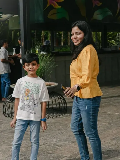 A mother and son enjoying a day out together at our family-friendly restaurant.