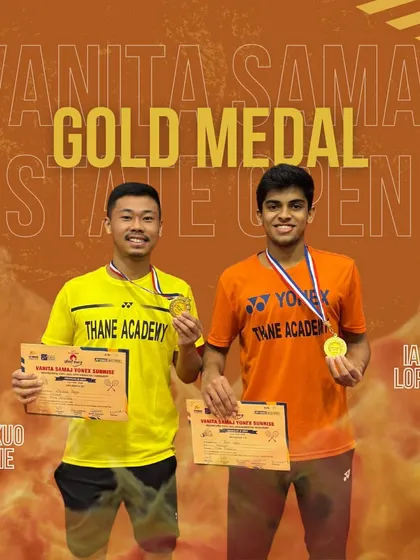 Ian Lopes and Zhakuo Seyie, our Men’s Doubles champions at the Vanita Samaj Open State Tournament.