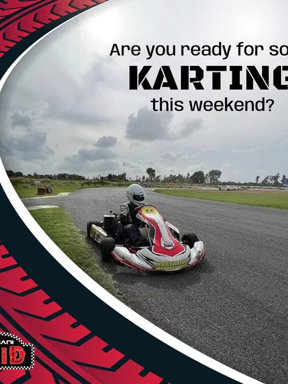 Are you ready for some weekend karting? A driver takes on a corner in our Birel ART kart, a model known for its excellent handling and performance, perfect for our technical track.