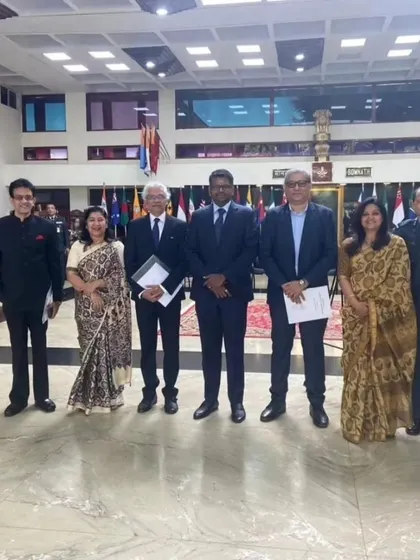 A group photograph with all participants and organizers of the seminar at DSSC Wellington. The event brought together diverse experts to discuss India's strategic and civilizational future.