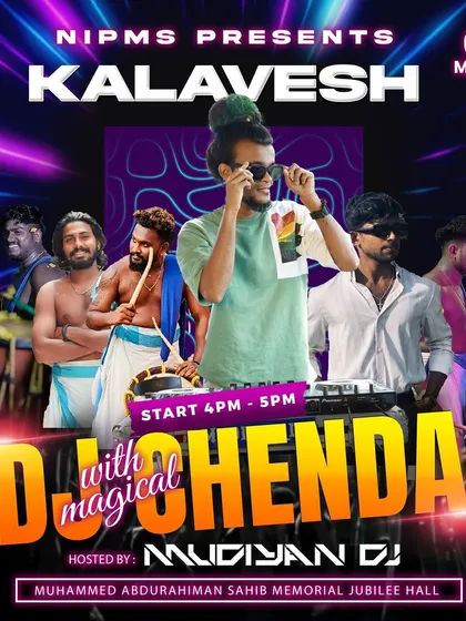 The poster for "Kalavesh 2024," a college event where I performed my DJ with Magical Chenda set.