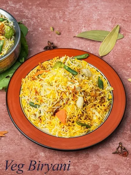 A delight for our vegetarian guests, the Paneer Veg Biryani is cooked with soft paneer cubes, mixed vegetables, and fragrant basmati rice, infused with the same aromatic spices as our classic biryanis.
