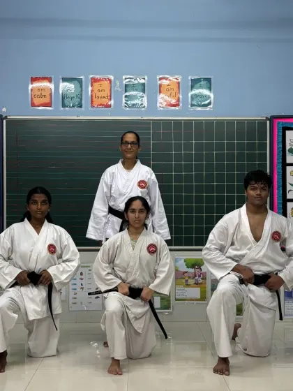 The culmination of years of hard work. We are proud to present our newest Shodans (black belts) alongside their Sensei, a moment of immense pride and a key milestone in their Karate-do journey.