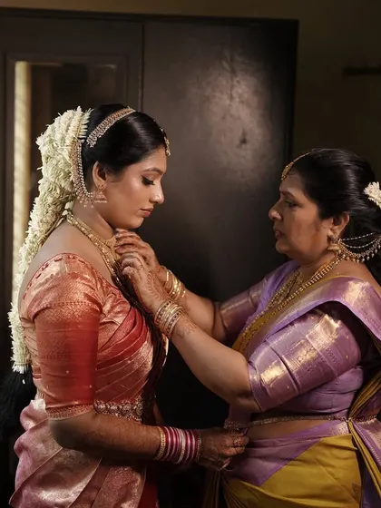 A touching moment between a bride and her mother. My goal is to create a calm and happy environment, so my clients can cherish these precious moments.