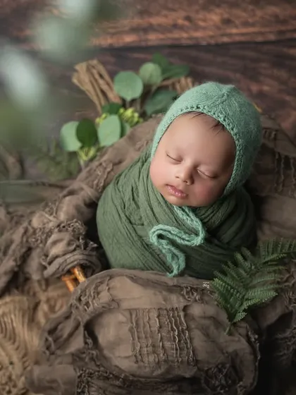 A soft, dreamy foreground blur adds depth to this photo, making it feel like you are peeking into a secret forest nest.
