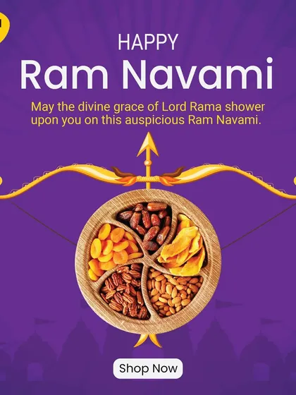 This Ram Navami, I offer this special platter of dried fruits like dates and apricots. It's a divine and healthy way to celebrate Lord Rama's grace.