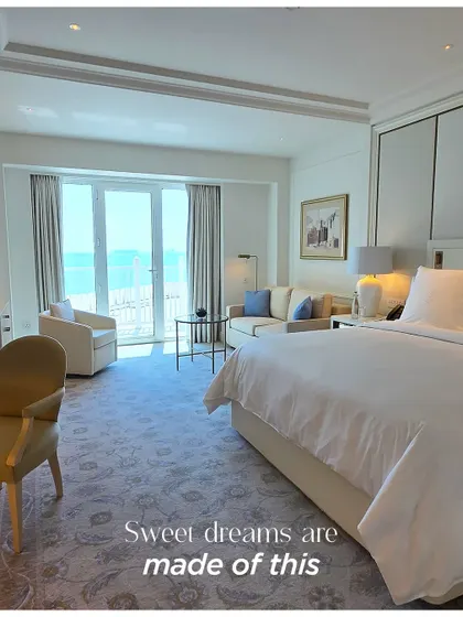 Sweet dreams are made of this. A beautifully appointed hotel room with a sea view is a key part of the guest experience at a destination wedding.