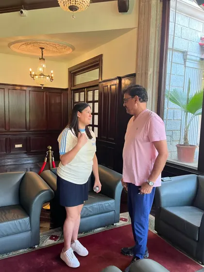In discussion with Sports Minister Lisa Nandy. These interactions help build bridges that benefit our players on future tours.