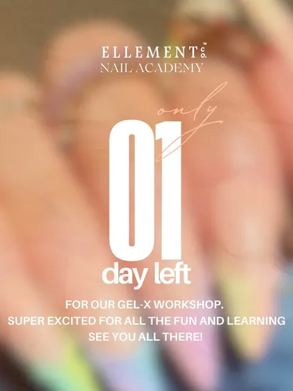 Only one day left for our Gel-X workshop. We are super excited for all the fun and learning. See you there.