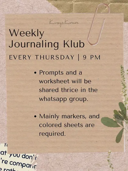 No time? No problem. My weekly journaling club is designed for busy lives. I share prompts and a worksheet in our group, and we have one live catch-up call per week.