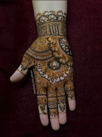 A beautiful lotus-centric design. The intricate patterns and bold outlines create a stunning and modern look.
