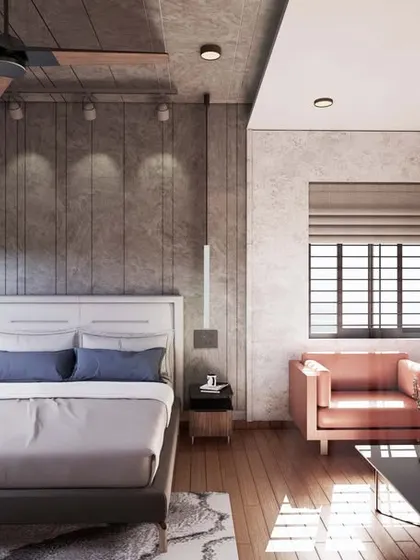 Another angle of the rugged bachelor pad concept.