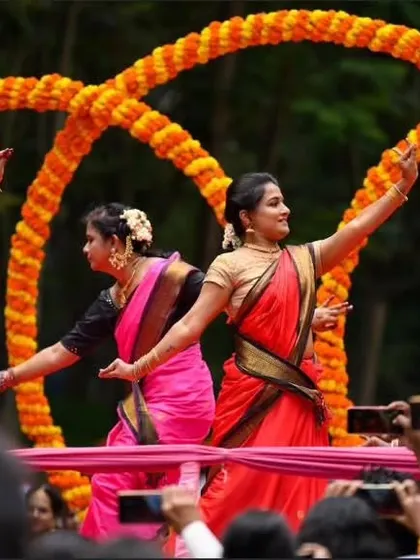 Embracing the vibrant spirit of Andhra and Telangana with a heartwarming procession for Lord Ganesha. Our ladies' batch performed a beautiful folk piece for the festival.