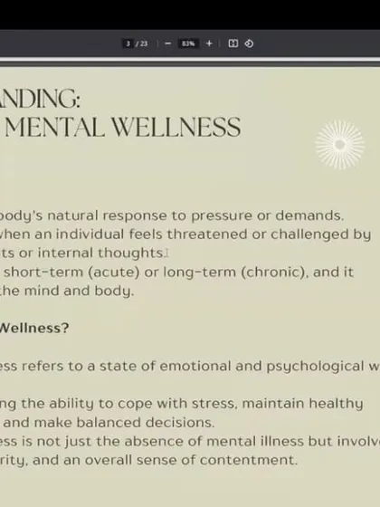 Our Stress Management workshop starts by defining stress and mental wellness. I explain how yoga helps build resilience and provides tools to cope with the body's natural response to pressure, moving beyond just the absence of illness to a state of true contentment.