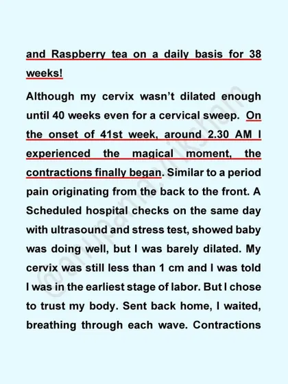 Even when her cervix wasn't dilated at 40 weeks, this mother chose to trust her body. When contractions finally began in the 41st week, she was ready.
