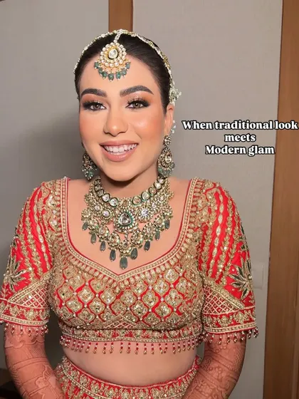 A happy bride is the most beautiful bride. This close-up shows how a traditional look can be infused with modern glam for a result that feels both timeless and fresh.