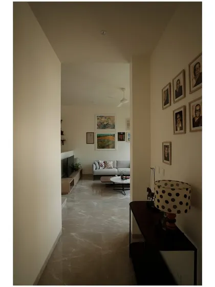 A clean shot of the corridor, emphasizing the path that leads to the heart of the home.