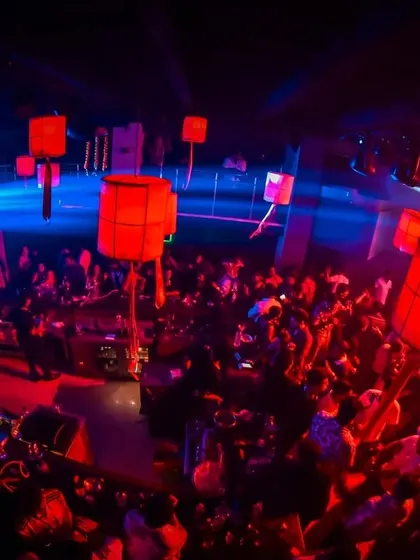 My DJ duo, Tara Sitara, lit up the night at Tantra for a Durga Puja celebration. The venue was decorated with red lanterns, creating a unique festive atmosphere.