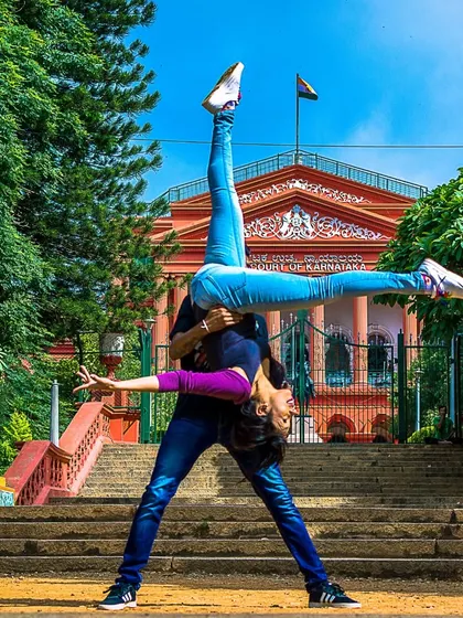 Another angle of our back-bending lift. These kinds of acro-dance moves require a lot of strength, trust, and practice, and they create a huge impact on stage.