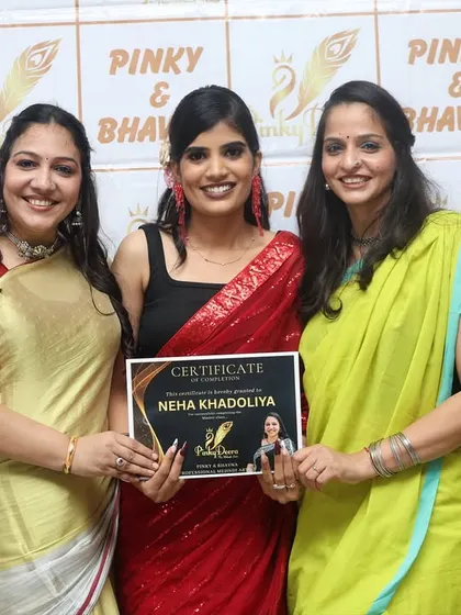 Celebrating Neha's successful completion of the masterclass. Her dedication was visible in every stroke, and it is a pleasure to see her graduate with such skill and a bright smile.