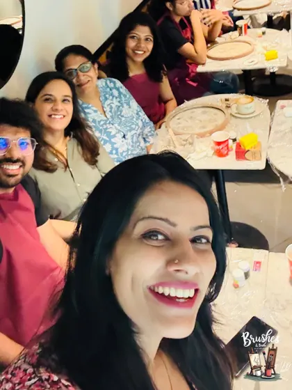 A selfie from our Mother's Day moon lamp workshop. The room was buzzing with happy energy.