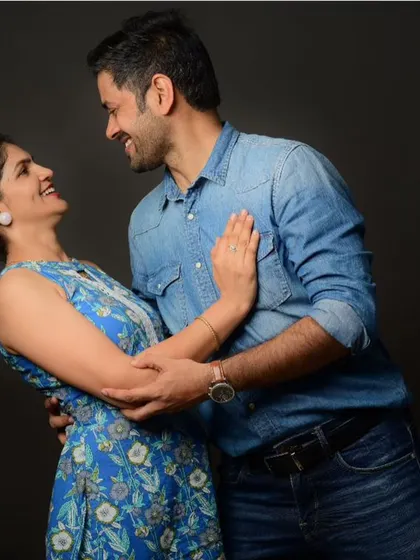 A candid, romantic shot of the parents, taken during their family photoshoot. I always make sure to capture the couple's connection too.