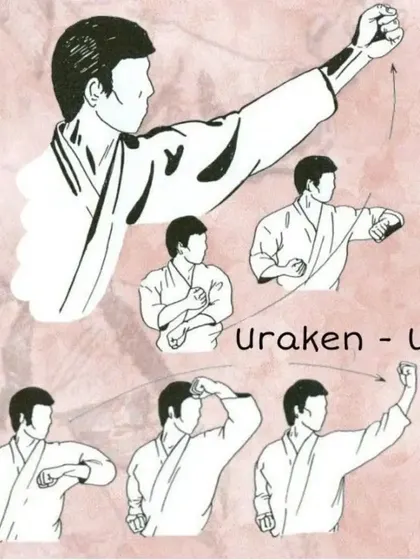 An illustration of the Uraken Uchi, or back-fist strike. We teach our students a wide variety of striking techniques for self-defense and competition.