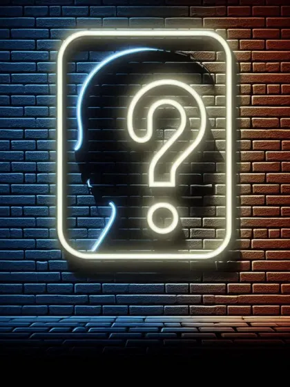 This neon sign art explores the theme of identity and memory. The silhouette of a head with a question mark symbolizes the enigmatic nature of the human mind, making it a thought-provoking piece for a modern space.