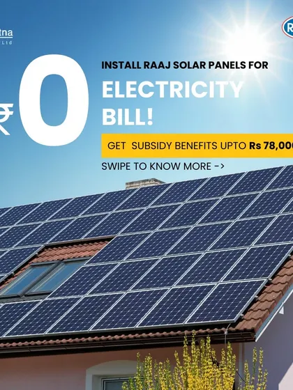 Get subsidy benefits of up to ₹78,000 and achieve a zero electricity bill by installing our solar panels. We help you take full advantage of the PM Surya Ghar Yojana.