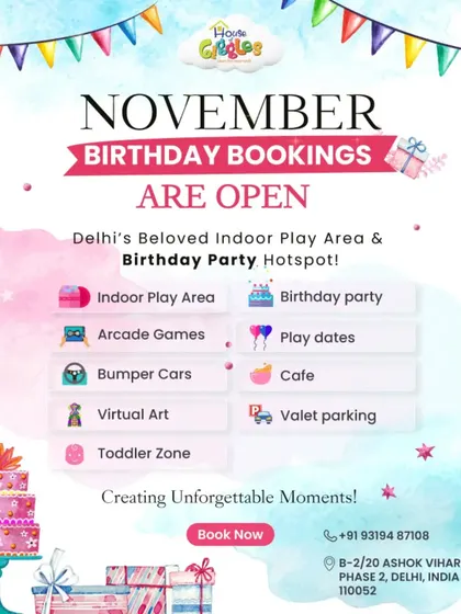 November birthday bookings are open! It's time to jump, climb, and play. Our all-inclusive party packages make celebrating your child's special day easy and fun.