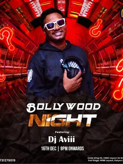 The promotion for a big Saturday night Bollywood gig at Barrys. These nights are always the most happening parties in Kalyan Nagar.