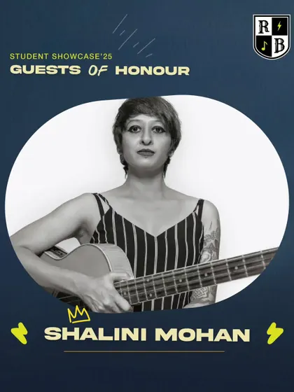 We are thrilled to welcome bassist Shalini Mohan as a Guest of Honour for our student showcase. It's an honor to have such inspiring artists join us.