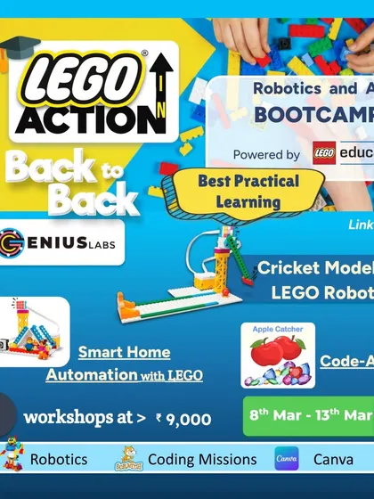 Our Robotics and AI Bootcamp is back. Join our workshops to build exciting projects like a cricket model with LEGO, a smart home automation system, or code your own "Apple Catcher" game.