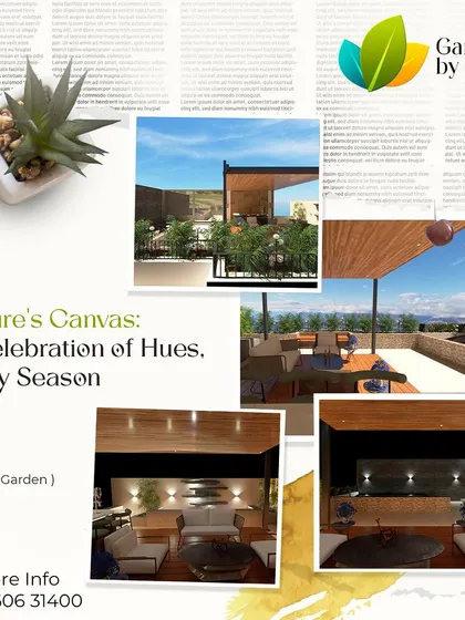 We see nature as a canvas. This mood board for a terrace garden project explores different seating arrangements and lighting schemes for day and night, celebrating the changing hues of the sky and the garden.
