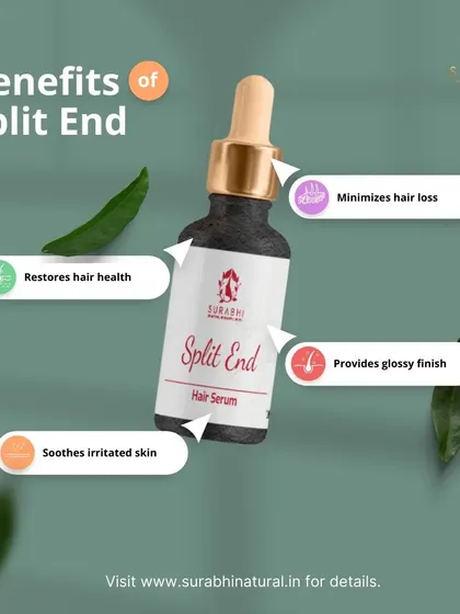 My Split End Hair Serum is designed to restore hair health. It minimizes hair loss, provides a glossy finish, and soothes any irritation, sealing ends for a smooth look.
