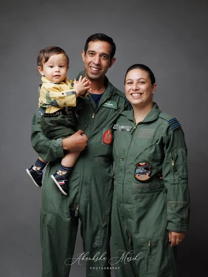 The complete family of pilots, smiling together for a classic portrait. Capturing their bond and shared profession was a true privilege.