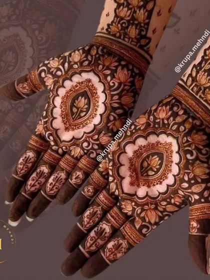 A gorgeous design featuring a central lotus motif surrounded by delicate floral patterns. This is a perfect example of how traditional elements can feel fresh and modern.