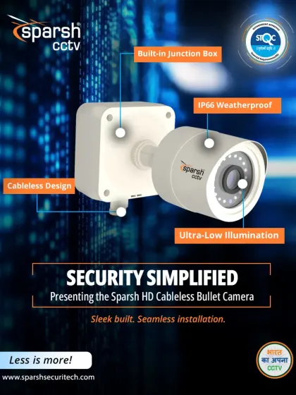 Security, simplified. Our HD Cableless Bullet Camera offers a sleek build and seamless installation with its built-in junction box. It also provides ultra-low illumination for clear night vision.
