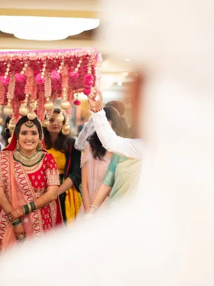 The bride's grand entrance, captured from the groom's point of view.