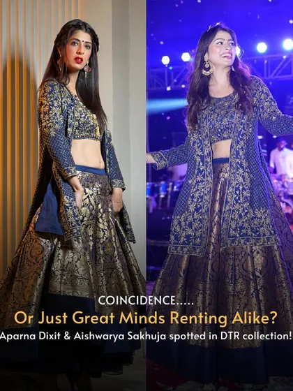 Coincidence or great minds renting alike? Aparna Dixit and Aishwarya Sakhuja were both spotted in this Rabani & Rakha outfit from my collection.