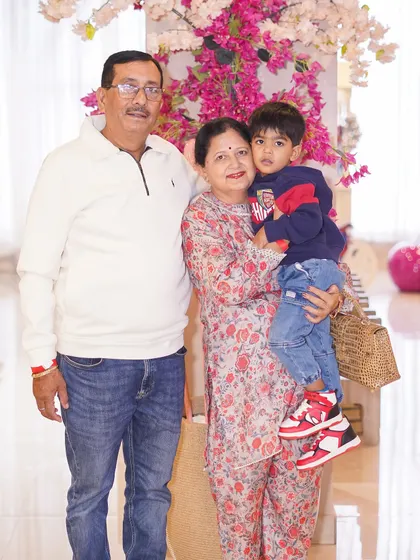 Grandparents celebrating with their grandson. We are a venue for the entire family, creating memories across generations.