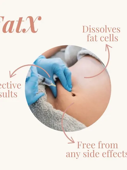 Our FatX injections offer a non-surgical solution for dissolving fat cells in areas like the belly. The treatment is safe, effective, and helps you achieve a more contoured shape without any downtime.