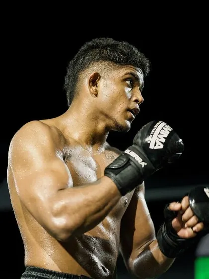 The intensity in his eyes says it all. This is the mindset of a BFC fighter.
