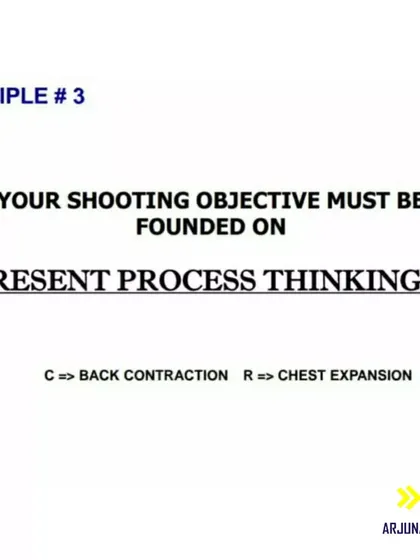 Principle #3: Your shot must be based on "present process thinking." We train archers to focus on the execution of the shot, not the outcome.