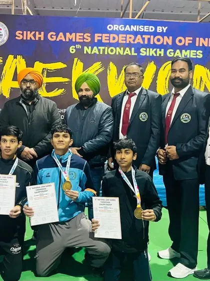 My champions Rudra, Moulik, and Arijit with their medals from the 6th National Sikh Games. A fantastic result for the team.