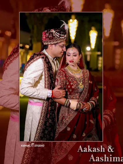 A beautifully framed portrait of the couple, their names elegantly written, marking their wedding day.