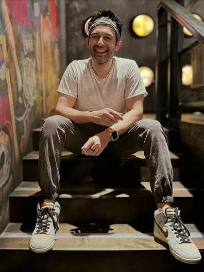 A casual shot on the stairs before a busy week of gigs across Bangalore and Coimbatore.