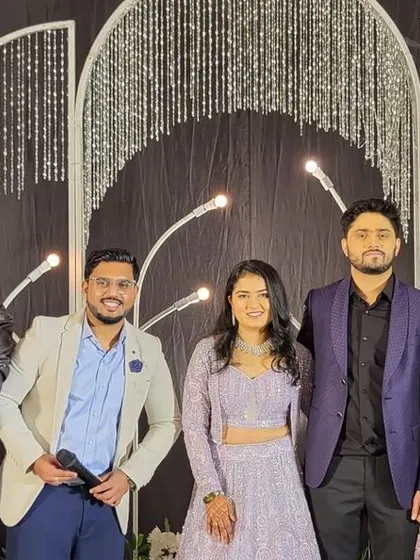 With the couple and the DJ after a successful Konkani wedding event. Teamwork makes the dream work!