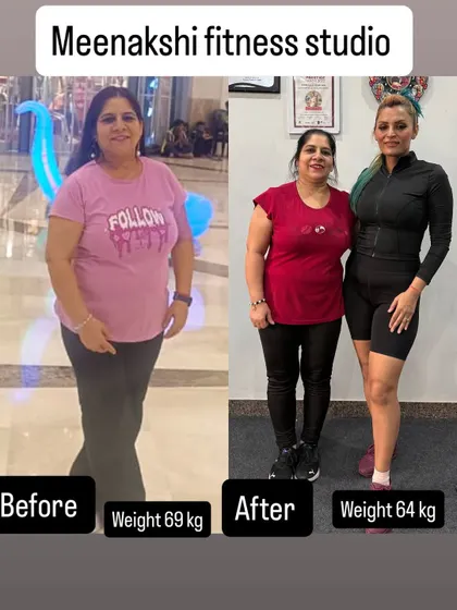Another angle of this client's 5 kg weight loss journey. Consistency in our workouts leads to visible results like this, improving both health and body shape.